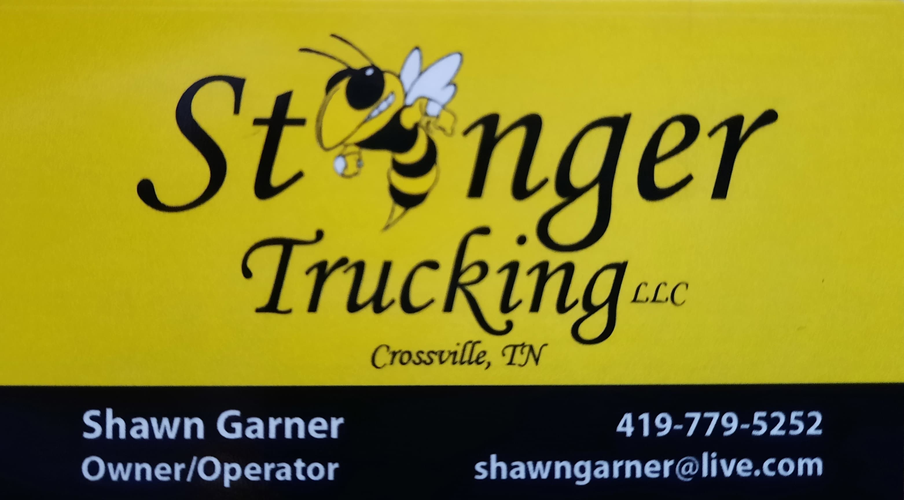 Stinger Trucking Business Card