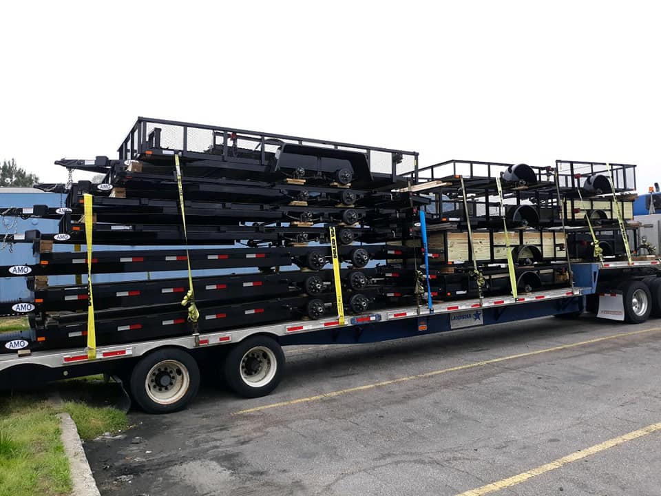 Truck with a full load on the trailer